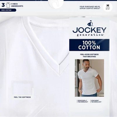 Jockey Generation™ Men's 100% Cotton V-Neck Undershirt 3pk 7 Jockey Generation™ Men's 100% Cotton V-Neck Undershirt 3pk - Image 5