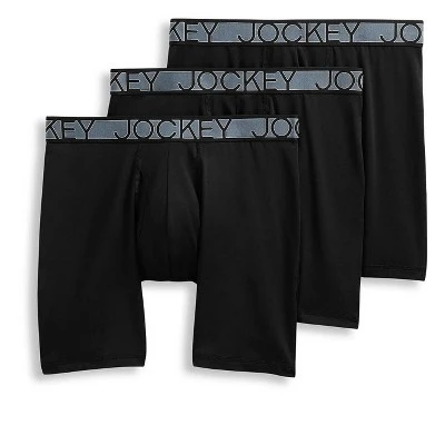 Jockey Men's Active Microfiber 9" Long Leg Boxer Brief - 3 Pack 6 Jockey Men's Active Microfiber 9" Long Leg Boxer Brief - 3 Pack - Image 4