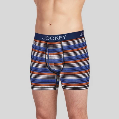 Jockey Generation™ Men's Striped Boxer Briefs 3pk - Blue/Orange/Coral Red 3 Jockey Generation™ Men's Striped Boxer Briefs 3pk - Blue/Orange/Coral Red - Image 2