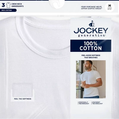Jockey Generation™ Men's 100% Cotton Crew Neck 3pk Undershirt 9 Jockey Generation™ Men's 100% Cotton Crew Neck 3pk Undershirt - Image 7