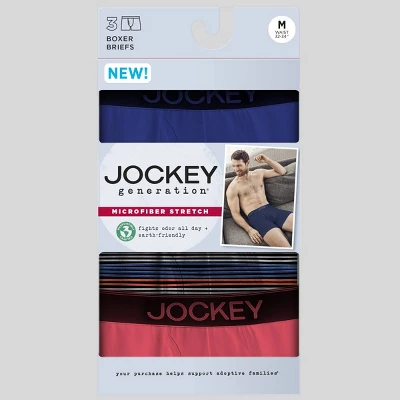 Jockey Generation™ Men's Striped Boxer Briefs 3pk - Blue/Orange/Coral Red 2 Jockey Generation™ Men's Striped Boxer Briefs 3pk - Blue/Orange/Coral Red