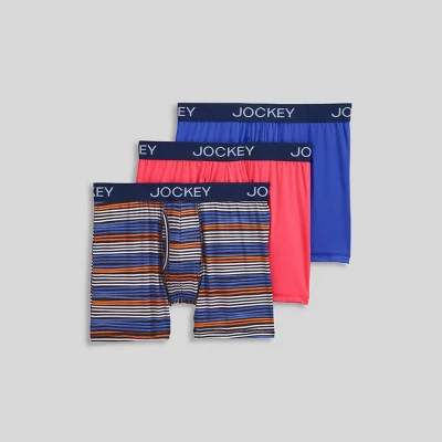 Jockey Generation™ Men's Striped Boxer Briefs 3pk - Blue/Orange/Coral Red 6 Jockey Generation™ Men's Striped Boxer Briefs 3pk - Blue/Orange/Coral Red - Image 5