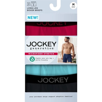 Jockey Generation™ Men's Microfiber Boxer Briefs 3pk - Berry/Mint/Black 3 Jockey Generation™ Men's Microfiber Boxer Briefs 3pk - Berry/Mint/Black