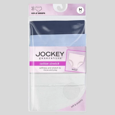 Jockey Generation™ Girls' 3pk Briefs - White/Navy Blue/Light Blue 4 Jockey Generation™ Girls' 3pk Briefs - White/Navy Blue/Light Blue - Image 2