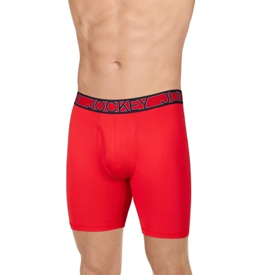 Jockey Men's Active Microfiber 9" Long Leg Boxer Brief - 3 Pack 3 Jockey Men's Active Microfiber 9" Long Leg Boxer Brief - 3 Pack