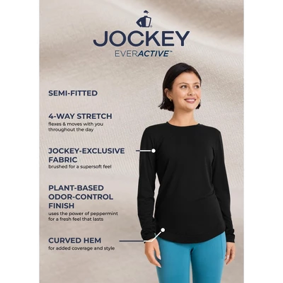 Jockey Women's EVERACTIVE Long Sleeve Crew Neck Tee 4 Jockey Women's EVERACTIVE Long Sleeve Crew Neck Tee - Image 2
