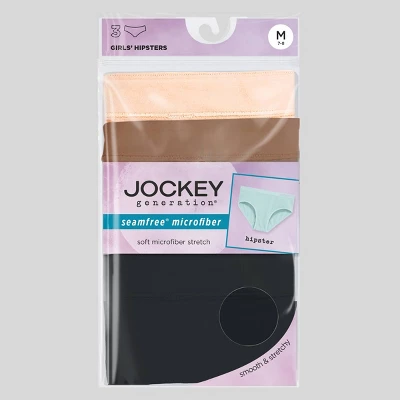 Jockey Generation™ Girls' 3pk Seamfree Hipster - Beige/Black 4 Jockey Generation™ Girls' 3pk Seamfree Hipster - Beige/Black - Image 2