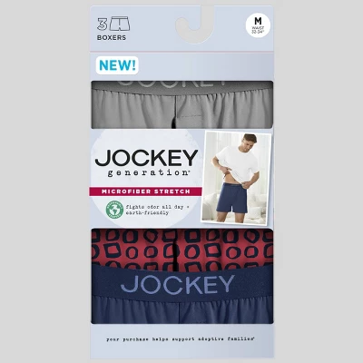Jockey Generation™ Men's Microfiber Boxers 3pk - Gray/Navy Blue/Red 2 Jockey Generation™ Men's Microfiber Boxers 3pk - Gray/Navy Blue/Red