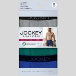 Jockey Generation™ Men's Long Leg Boxer Briefs 3pk - Blue/Gray/Dark Teal Green