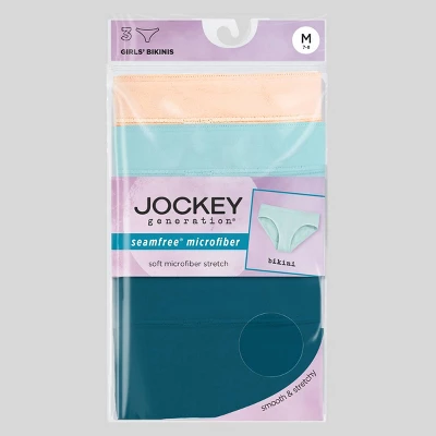 Jockey Generation™ Girls' 3pk Seamfree Bikini - Blue/Beige 4 Jockey Generation™ Girls' 3pk Seamfree Bikini - Blue/Beige - Image 2