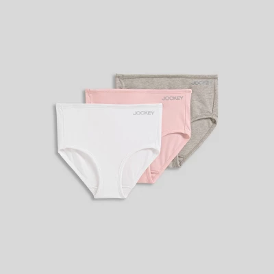 Jockey Generation™ Girls' 3pk Briefs - Gray/White/Pink 5 Jockey Generation™ Girls' 3pk Briefs - Gray/White/Pink - Image 3
