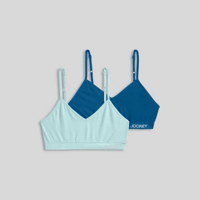Jockey Generation™ Girls' 2pk Seamfree Bralette - Turquoise Blue/Teal Blue 5 Jockey Generation™ Girls' 2pk Seamfree Bralette - Turquoise Blue/Teal Blue - Image 3