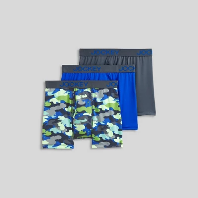Jockey Generation™ Boys' 3pk Microfiber Boxer Briefs - Blue/Gray/Green 4 Jockey Generation™ Boys' 3pk Microfiber Boxer Briefs - Blue/Gray/Green - Image 2