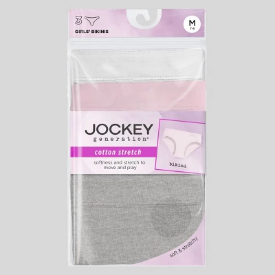 Jockey Generation™ Girls' 3pk Bikini - Gray/White/Pink 4 Jockey Generation™ Girls' 3pk Bikini - Gray/White/Pink - Image 2