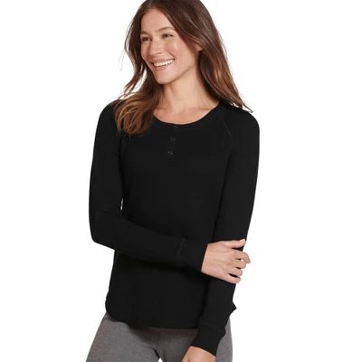 Jockey Women's Long Sleeve Waffle Henley 4 Jockey Women's Long Sleeve Waffle Henley - Image 2