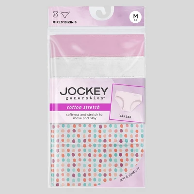 Jockey Generation™ Girls' 3pk Bikini - White/Pink 4 Jockey Generation™ Girls' 3pk Bikini - White/Pink - Image 2