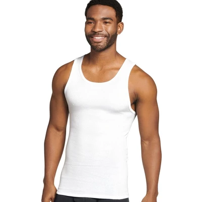 Jockey Men's 100% Cotton A-Shirt Tank - 4 Pack 3 Jockey Men's 100% Cotton A-Shirt Tank - 4 Pack