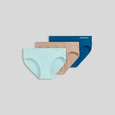 Jockey Generation™ Girls' 3pk Seamfree Bikini - Blue/Beige 5 Jockey Generation™ Girls' 3pk Seamfree Bikini - Blue/Beige - Image 3