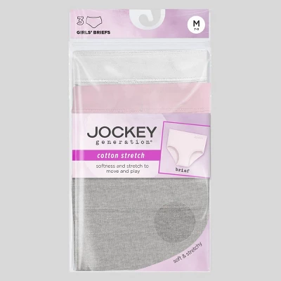 Jockey Generation™ Girls' 3pk Briefs - Gray/White/Pink 4 Jockey Generation™ Girls' 3pk Briefs - Gray/White/Pink - Image 2